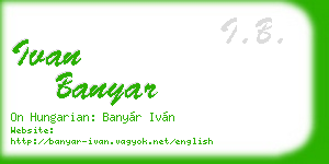 ivan banyar business card